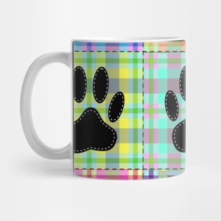 Dog Paw Pattern Quilt Print Mug